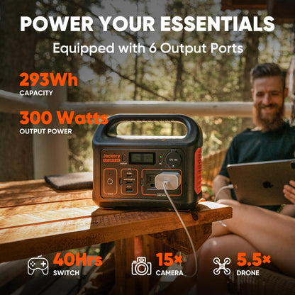 Jackery Portable Power Station Explorer 300, 293Wh Backup Lithium Battery, Solar Generator for Outdoors Camping Travel Hunting Blackout (Solar Panel Optional)