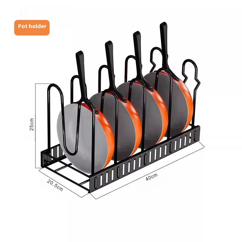 Detachable Folding Multi-layer Vertical Pot Cover Rack Iron Multi-functional Table Top