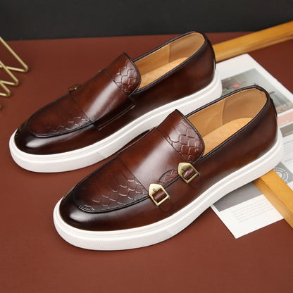 Fashionable casual leather shoes for men's shoes and men's board shoes