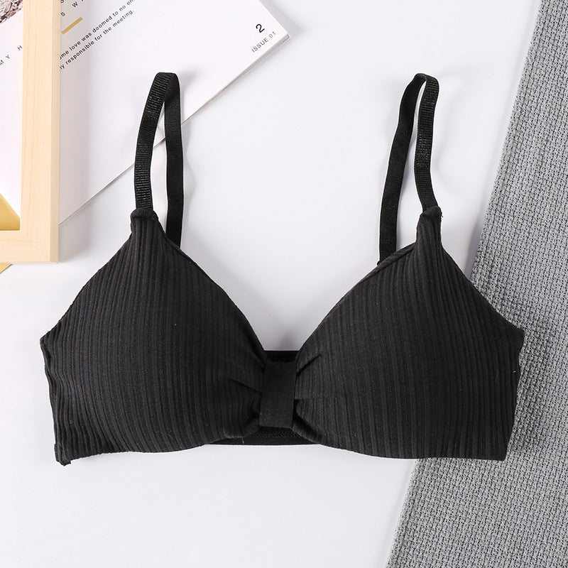 Triangle Cup Bra With Chest Pad Tube Top All-Match Underwear Women