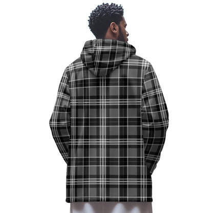 Cotton jacket with 3D checkered print for men thick velvet cotton jacket with inner lining