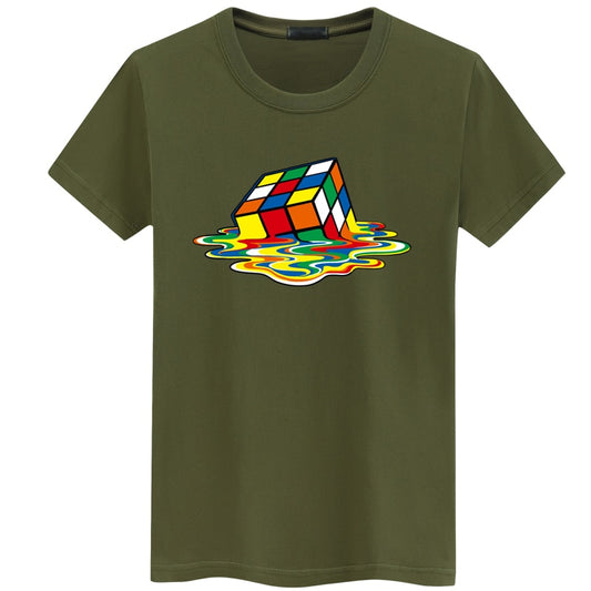 Rubik Cube Print T Shirts Men & Women Fashion Design Summer O-neck Plus size 5XL Short Sleeve the big bang theory Tee streetwear