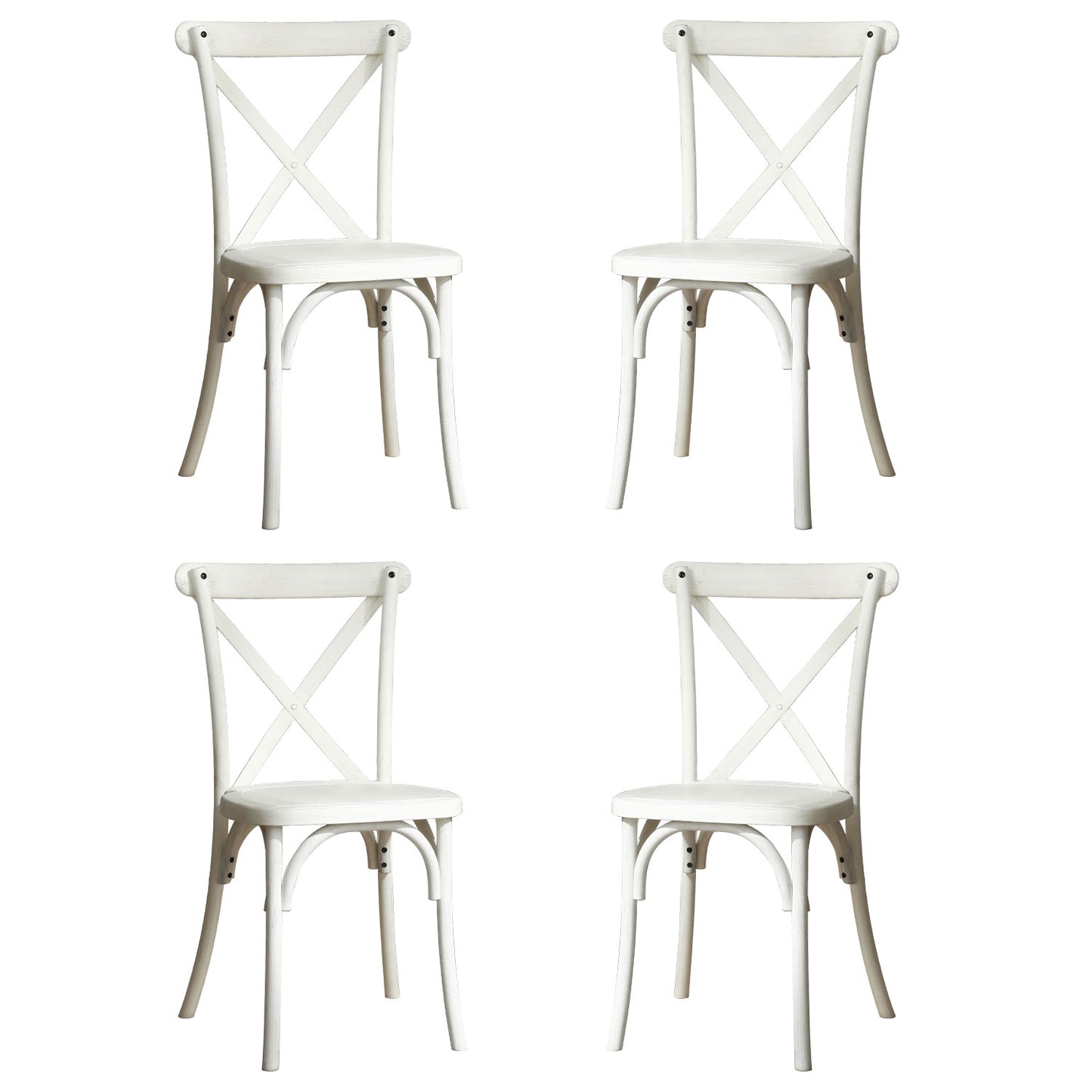 4-Pack Resin X-Back Chair, Mid Century Chair Modern Farmhouse Cross Back Chair for Kitchen ,Lime Wash