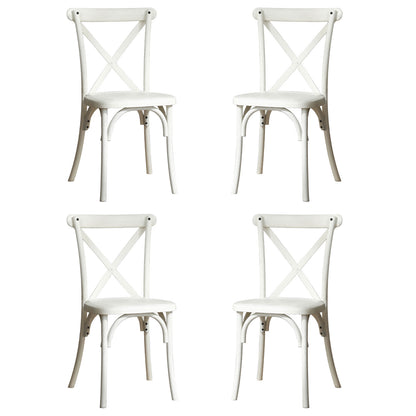 4-Pack Resin X-Back Chair, Mid Century Chair Modern Farmhouse Cross Back Chair for Kitchen ,Lime Wash