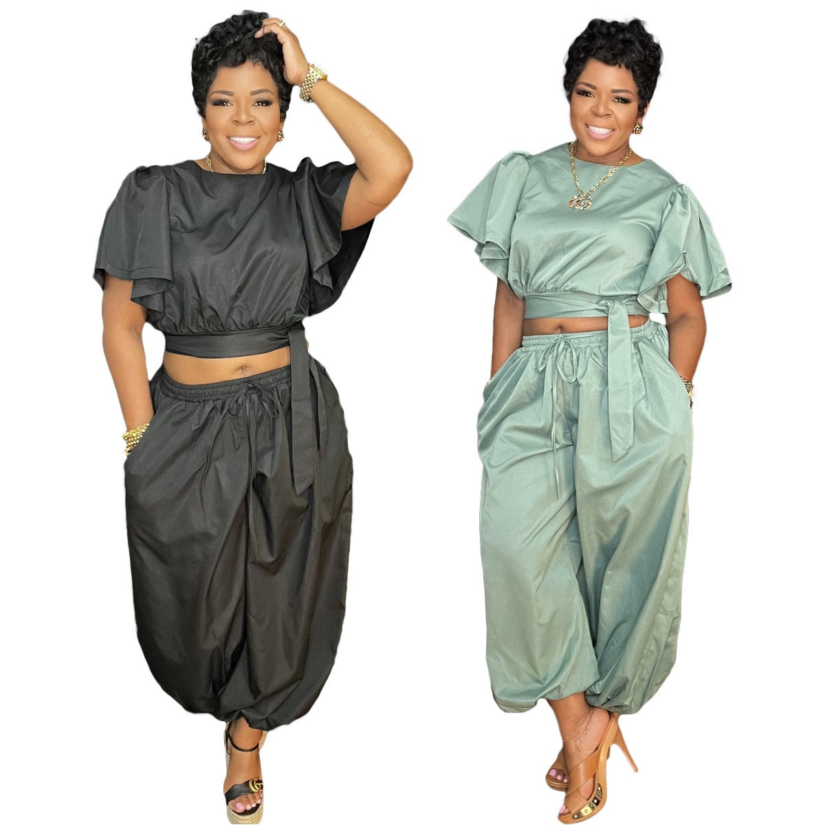 Fashion sports trend women's clothing street trendsetters women's clothing strap two-piece set