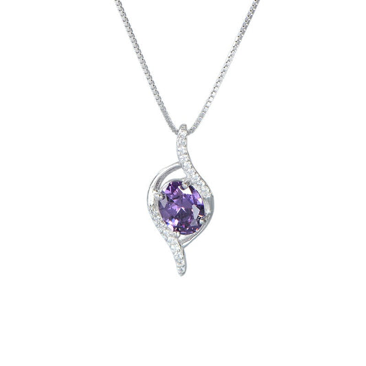 Clavicular amethyst pendant