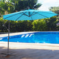 10 FT Solar LED Patio Outdoor Umbrella Hanging Cantilever Umbrella Offset Umbrella Easy Open Adustment with 32 LED Lights