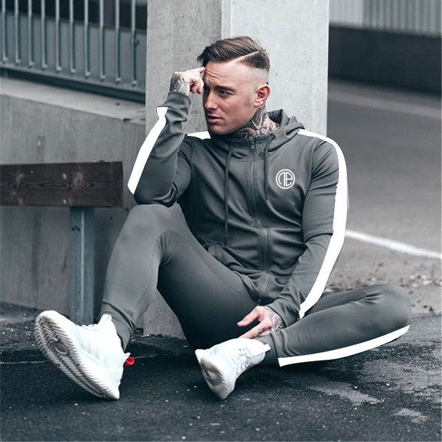 Sport Man Tracksuit Running Gym Men Set Sport Clothing Set Joggers Fitness Bodybuilding Sports Suits Mens Hoodie+Pants Suit Men