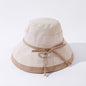 Hat Ladies Summer Cloth Hat Solid Color Cotton And Linen Fisherman Hat Basin Hat Folding Outdoor Sunscreen Big-Brimmed Sun Hat