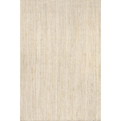 nuLOOM 6x9 Rigo Jute Hand Woven Area Rug, Natural, Solid Farmhouse Design, Natural Fiber, For Bedroom, Living Room, Dining Room, Hallway, Office, Kitchen, Entryway