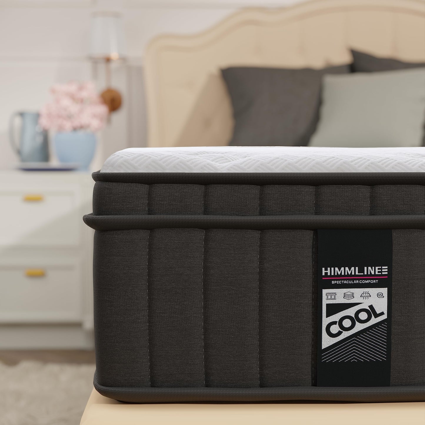 Queen Mattress, 12 Inch Hybrid Mattress, Gel Memory Foam and Pocket Spring Queen Bed Mattress in a Box, Medium Feel, Cooler Sleep & Pressure Relief, 60”*80”, 120 Nights Risk-Free Trial