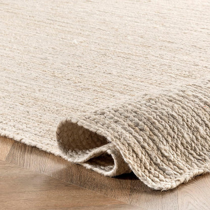 nuLOOM 6x9 Rigo Jute Hand Woven Area Rug, Natural, Solid Farmhouse Design, Natural Fiber, For Bedroom, Living Room, Dining Room, Hallway, Office, Kitchen, Entryway