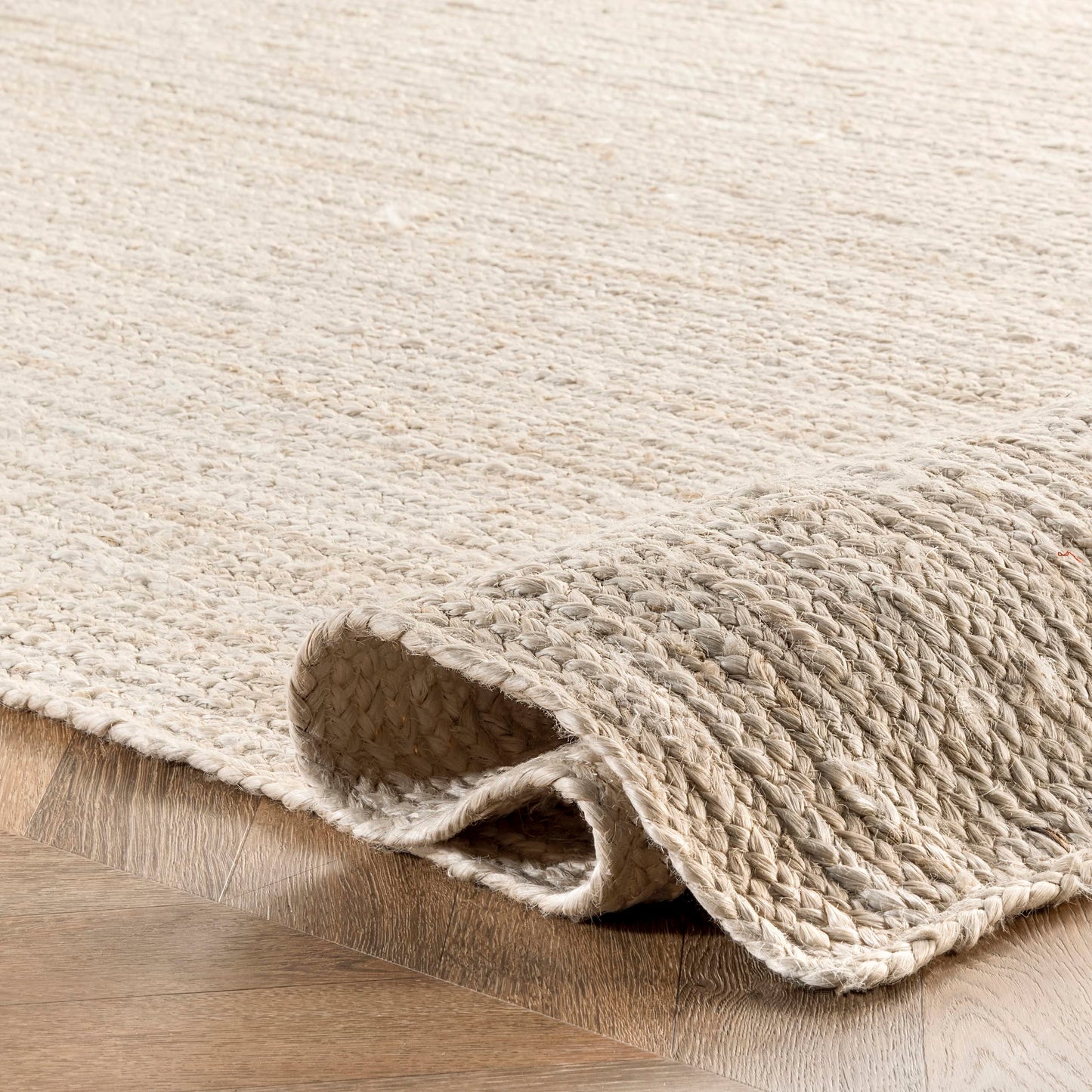 nuLOOM 6x9 Rigo Jute Hand Woven Area Rug, Natural, Solid Farmhouse Design, Natural Fiber, For Bedroom, Living Room, Dining Room, Hallway, Office, Kitchen, Entryway