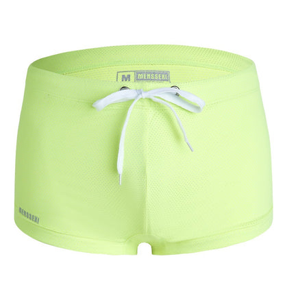 Men's Nylon Low Waist Boxer Swimming Shorts