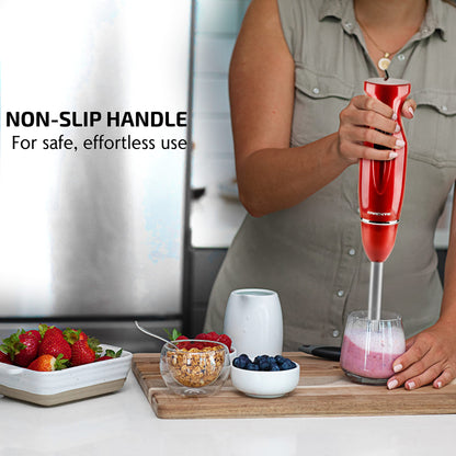 OVENTE Electric Immersion Hand Blender 300 Watt 2 Mixing Speed with Stainless Steel Blades, Powerful Portable Easy Control Grip Stick Mixer Perfect for Smoothies, Puree Baby Food & Soup, Black HS560B