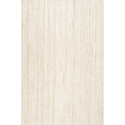 nuLOOM 6x9 Rigo Jute Hand Woven Area Rug, Natural, Solid Farmhouse Design, Natural Fiber, For Bedroom, Living Room, Dining Room, Hallway, Office, Kitchen, Entryway