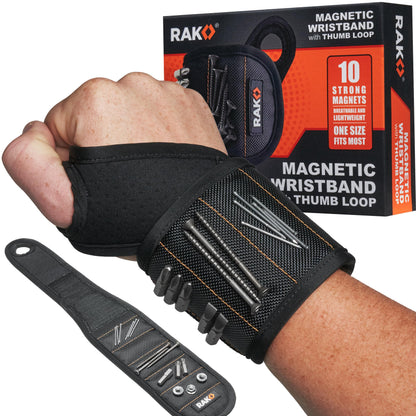 RAK Magnetic Wristband for Holding Screws, Nails and Drill Bits for Men - Made from Premium Ballistic Nylon with Lightweight Powerful Magnets for Dad, Husband, Grandpa, Handyman