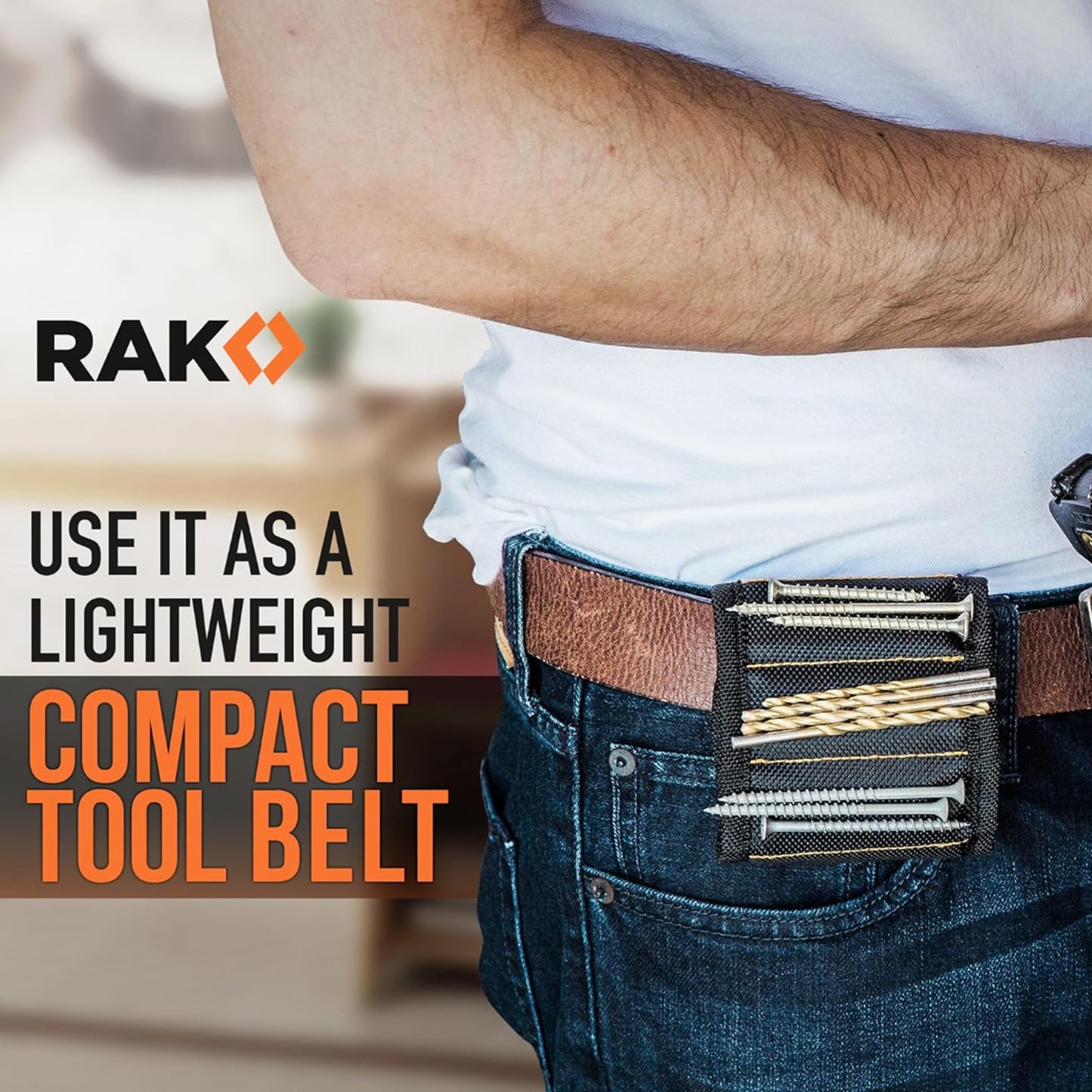 RAK Magnetic Wristband for Holding Screws, Nails and Drill Bits for Men - Made from Premium Ballistic Nylon with Lightweight Powerful Magnets for Dad, Husband, Grandpa, Handyman