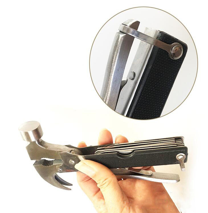 TAC TOOL 18 IN 1  Camping Multi Tools Multifunction Claw Hammer Outdoor Survival Gear Folding