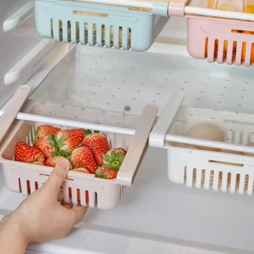 Retractable Refrigerator Divider Organizing Storage Rack Home Storage Rack Preservation Pull-Out Classification Box Refrigerator Partition Frame