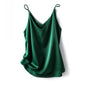 V-neck one-shoulder suspender women's satin solid color all-match small vest