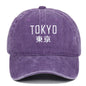 Tokyo letter embroidery retro old soft top washed baseball cap outdoor sun protection duck tongue