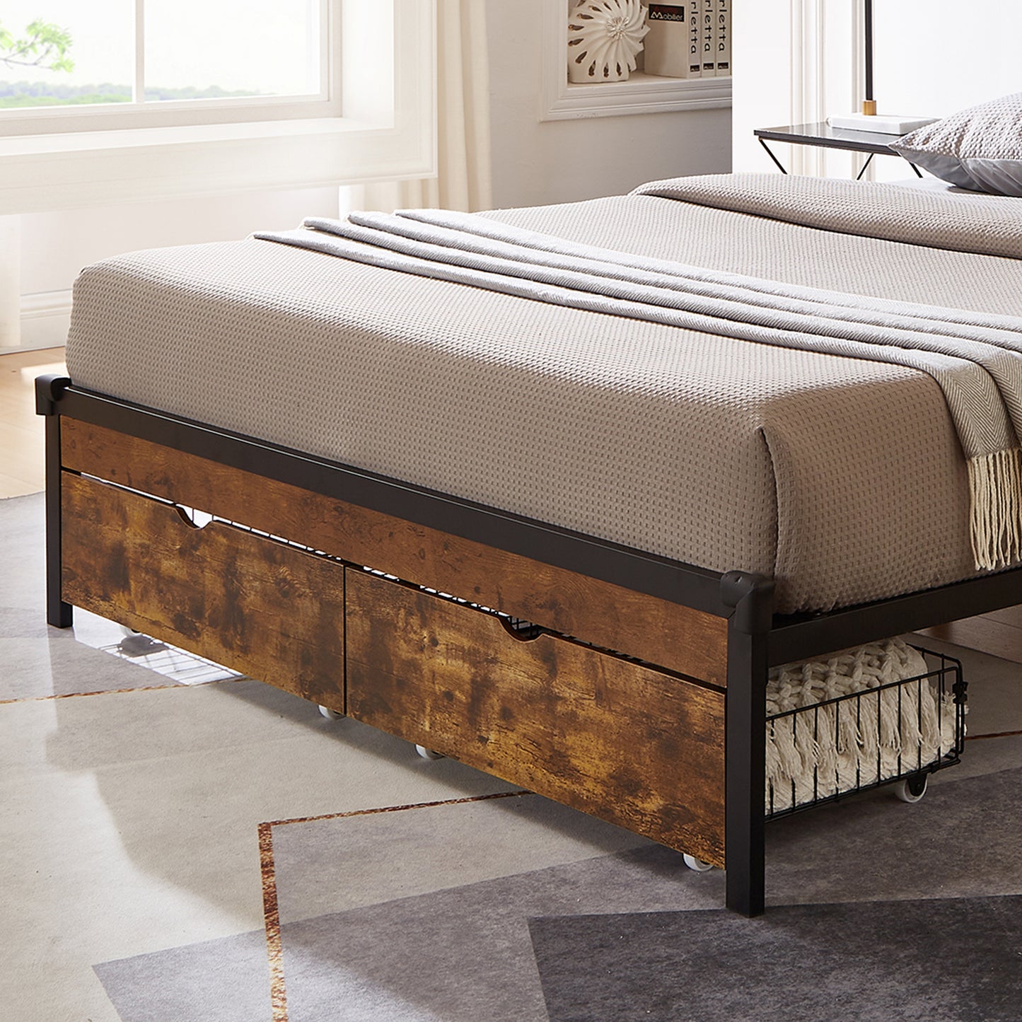 QUEEN BED DRAWERS