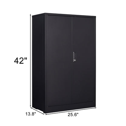 Metal storage cabinet with locked door and adjustable shelf foldable storage cabinet black