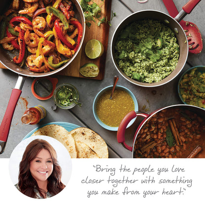 Rachael Ray - 16802 Rachael Ray Cucina Nonstick Cookware Pots and Pans Set, 12 Piece, Sea Salt Gray