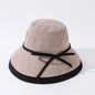 Hat Ladies Summer Cloth Hat Solid Color Cotton And Linen Fisherman Hat Basin Hat Folding Outdoor Sunscreen Big-Brimmed Sun Hat