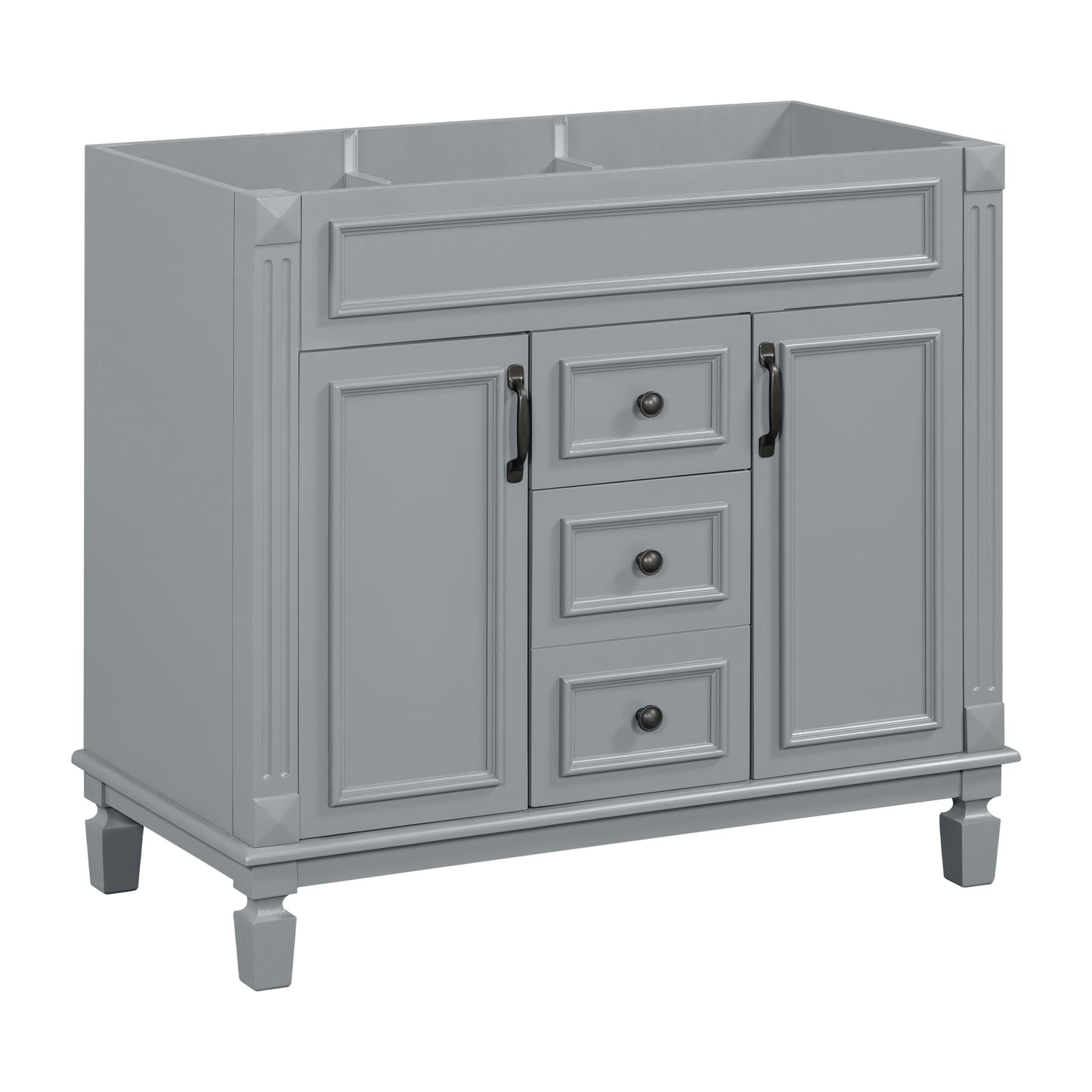 36'' Bathroom Vanity without Top Sink Cabinet only Modern Bathroom Storage Cabinet with 2 Soft Closing Doors and 2 Drawers