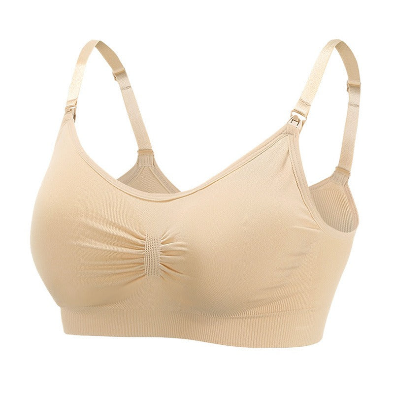 Seamless Plus Size Breastfeeding Bra Front Button Maternal Postpartum Bra