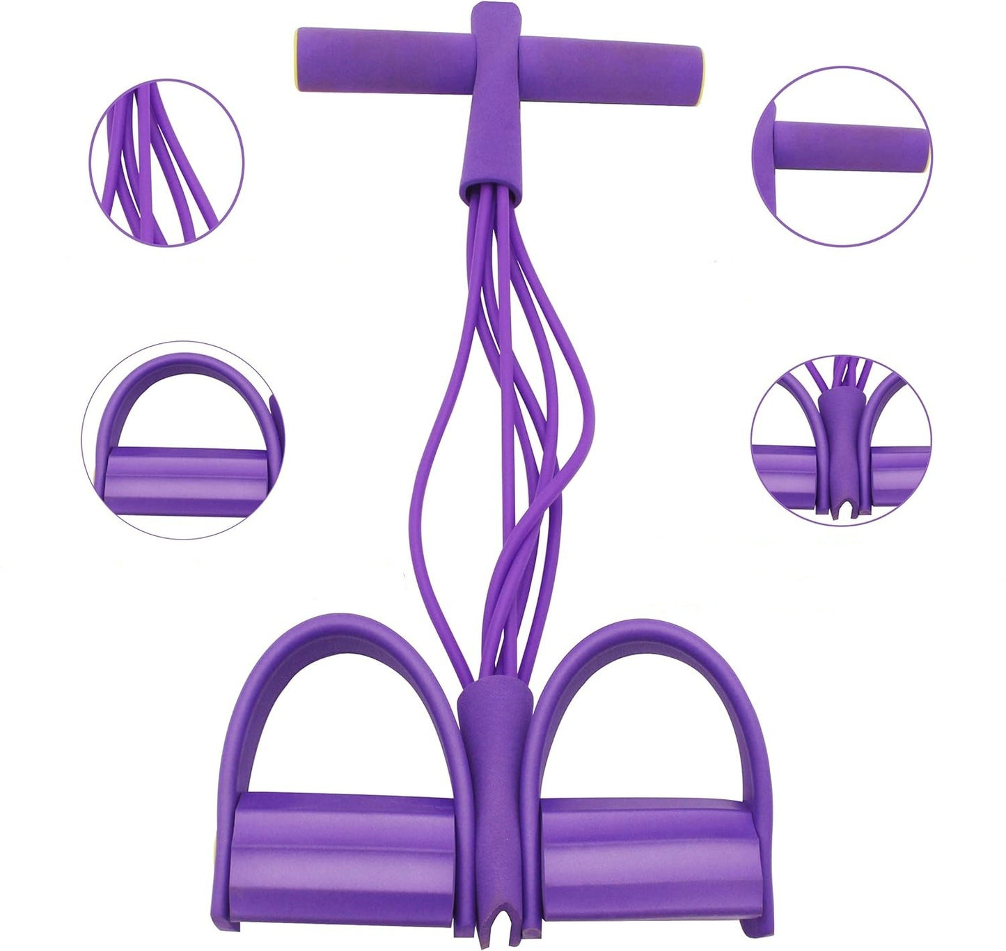 Six tube upgraded sit ups abdominal exercises yoga fitness tension rope multifunctional foot pedal stretcher