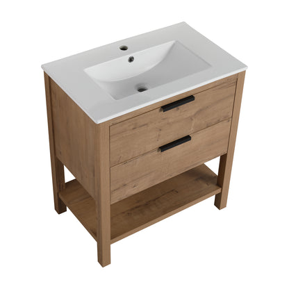 30 Inch Bathroom Vanity Plywood With 2 Drawers-BVB01030IMO-BL9075B