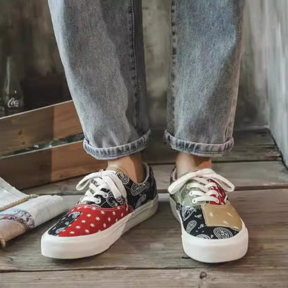 Canvas shoes men's cashew color trendy hip-hop sneakers men's new couple low-top shoes