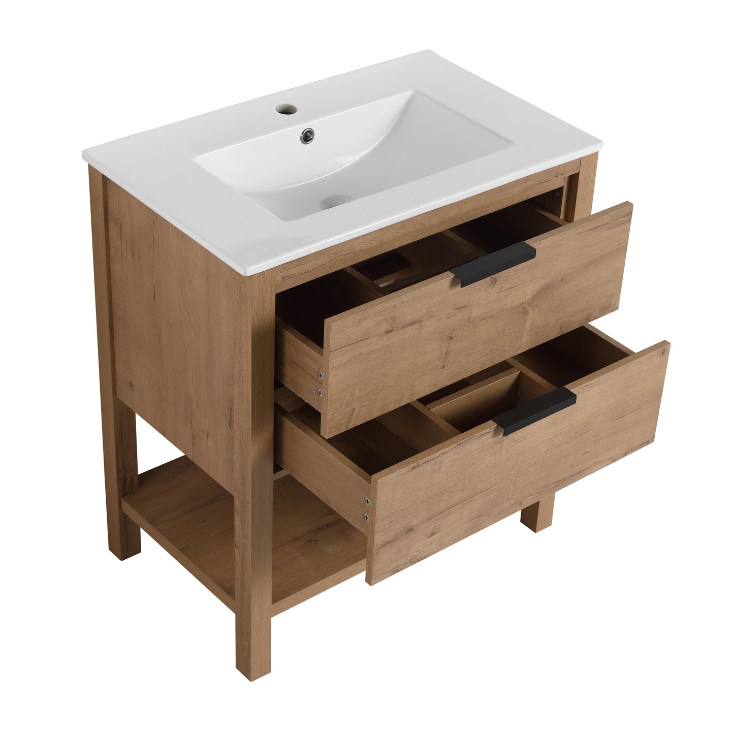 30 Inch Bathroom Vanity Plywood With 2 Drawers-BVB01030IMO-BL9075B