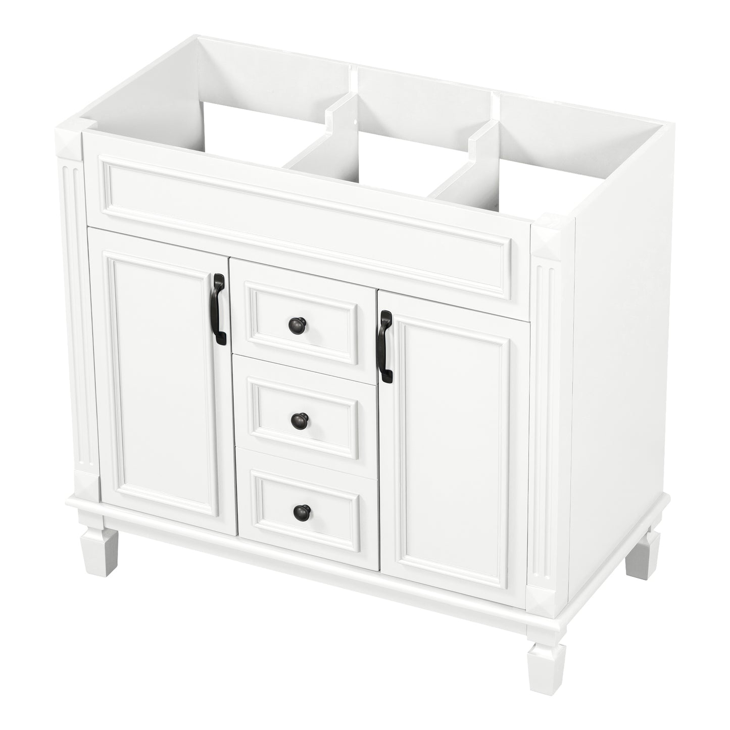 36'' Bathroom Vanity without Top Sink Cabinet only Modern Bathroom Storage Cabinet with 2 Soft Closing Doors and 2 Drawers