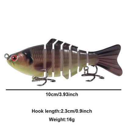 Multi Jointed Fishing Lure Sinking Artificial Wobbler Bait Hard Bait Swimbait 10cm/15.7g Fishing Tackle 7 Sections Crankbait