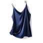 V-neck one-shoulder suspender women's satin solid color all-match small vest