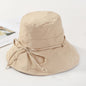 Hat Ladies Summer Cloth Hat Solid Color Cotton And Linen Fisherman Hat Basin Hat Folding Outdoor Sunscreen Big-Brimmed Sun Hat