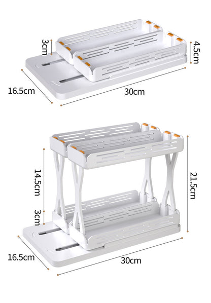 Pull out Rotating Spice Rack Organizer for Cabinet Rotate Makeup Organizer Slide Bottle Box Holder Plastic Seasoning Spice Rack