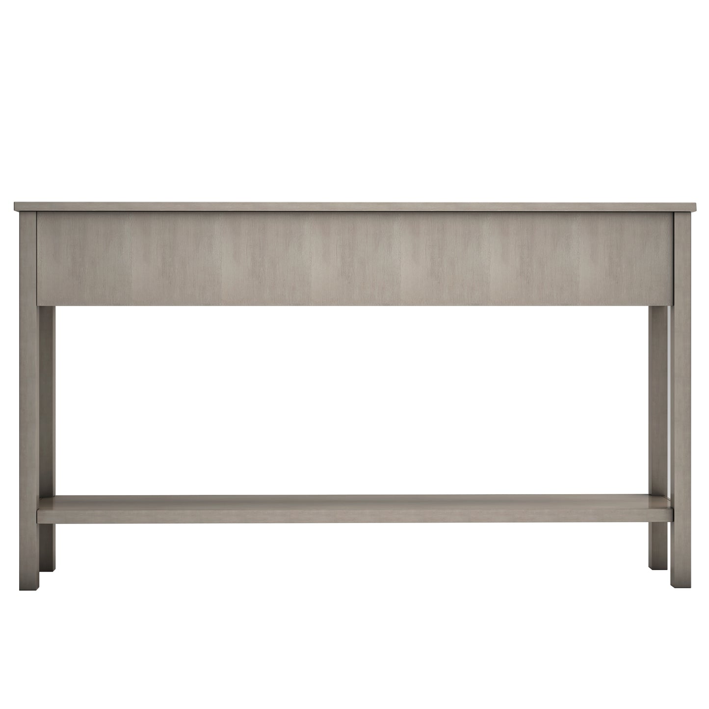 TREXM Rustic Entryway Console Table60" Long Sofa Table with two Different Size Drawers and Bottom Shelf for Storage (Gray Wash)