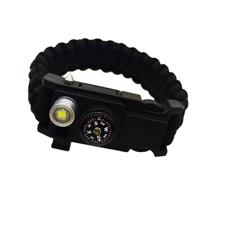 Umbrella rope bracelet, outdoor life-saving supplies, multifunctional small knife, broken window bracelet, LED light, outdoor