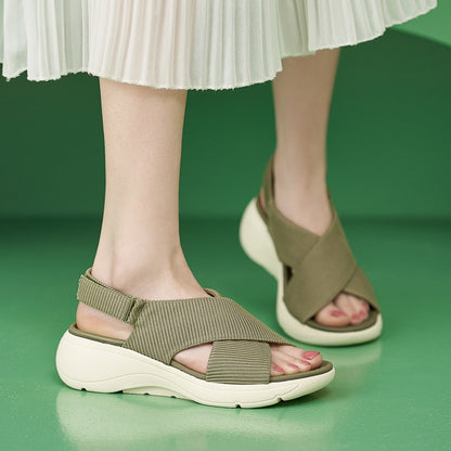 New Thick Sole Sandals Lightweight, Anti slip, Comfortable, Casual Sports Velcro MD Women's Shoes