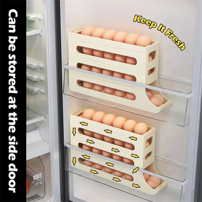 Refrigerator Egg Storage Box Automatic Scrolling Egg Holder Kitchen Large Capacity Dedicated Rolling Egg Storage Box for Kitchen