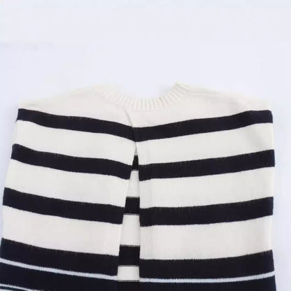 Round neck pullover sleeveless backless sweater knitted sweater