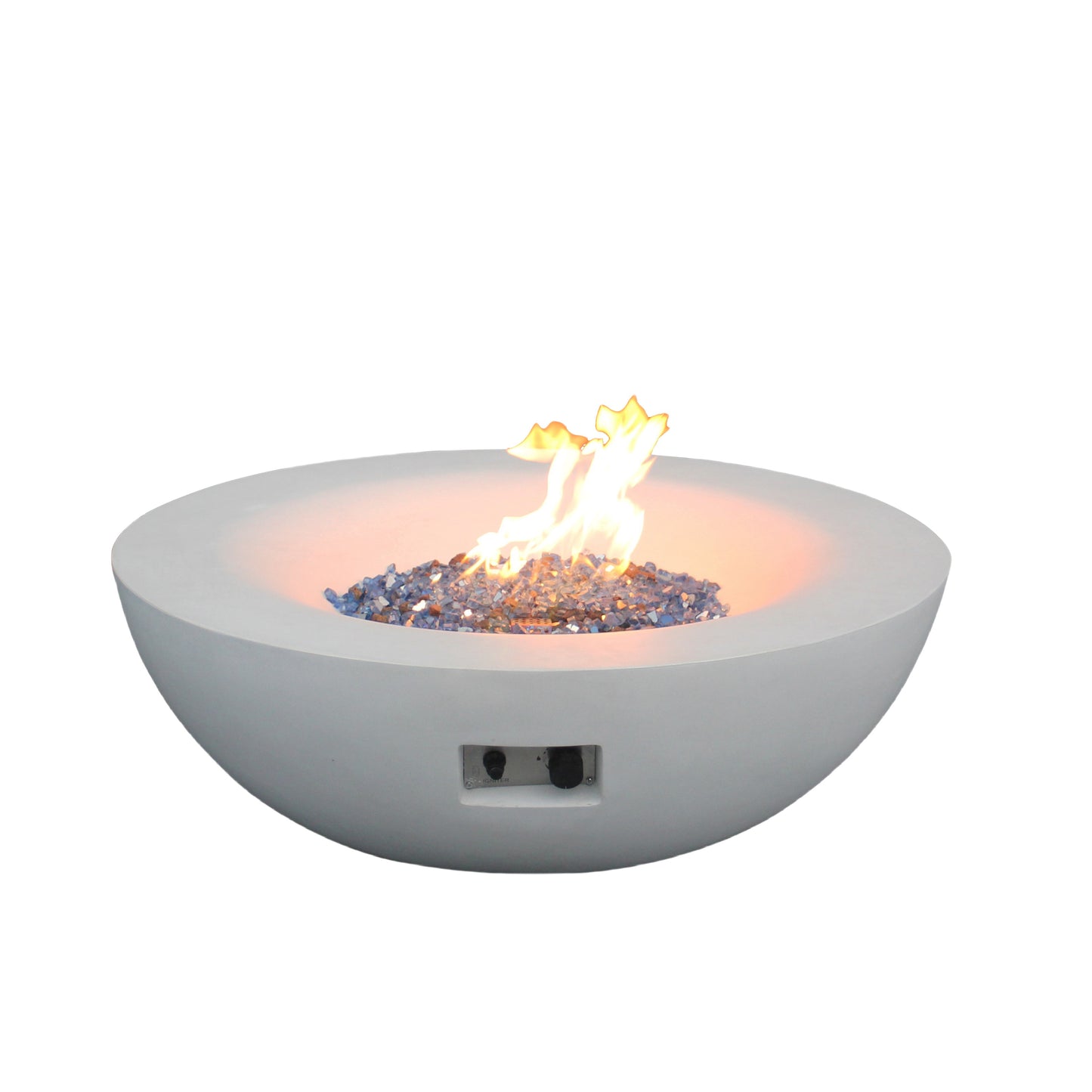 42 Inch Outdoor Concrete Propane gas Fire Pit bowl in Antique white color