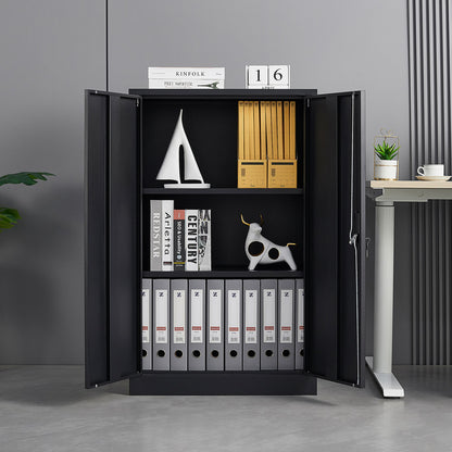 Metal storage cabinet with locked door and adjustable shelf foldable storage cabinet black