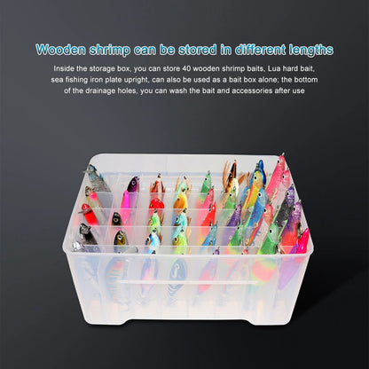 40 Grids Fishing Box Fishing Tackle Box Plastic Tackle Box Fishing Lure Bait Hooks Storage Box for Lures Hooks for Fishing