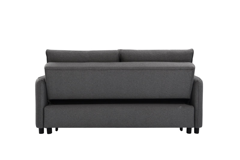 3 in 1 Convertible Sleeper Sofa Bed Modern Fabric Loveseat Futon Sofa Couch w/Pullout Bed Grey